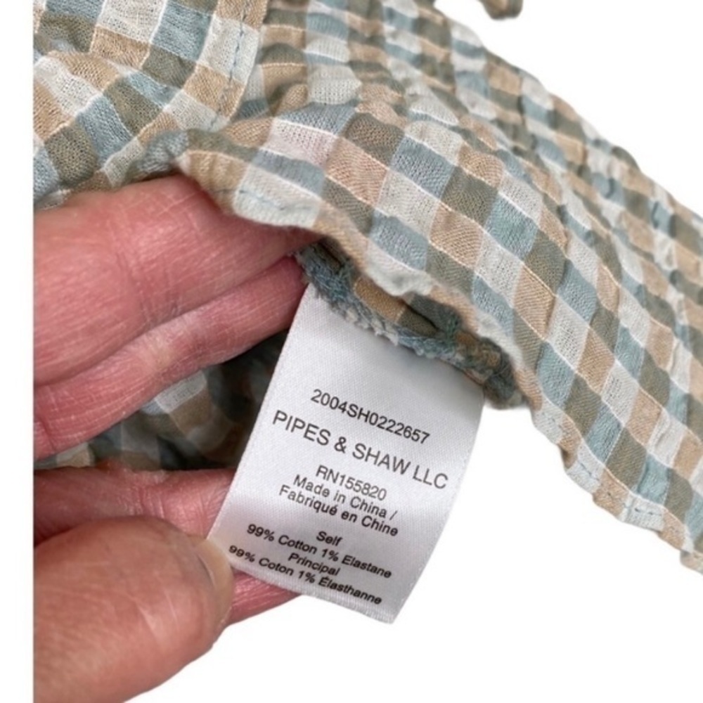 Veronica Beard Cici Smocked Seersucker Plaid Mini Mint Beige Dress NWT - Picture 14 of 16